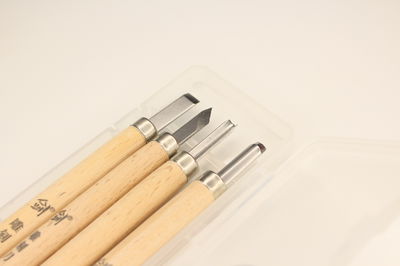 Set x4 de Gubias para Tallado + Caja Organizadora