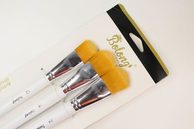 Set x3 Pinceles Lengua de Gato Grandes | BOLONG (blancos)