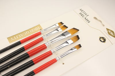 Set x5 Pinceles Angulares | XINBOWEN (rojos)