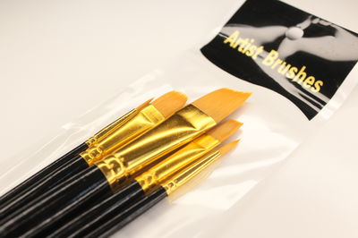 Set x5 Pinceles Mixtos | ECO (negros-naranjas)