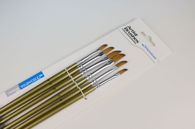 Set x6 Pinceles Angulares Largos | BOMEIJIA (dorados)