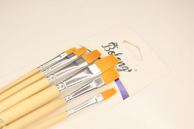 Set x6 Pinceles Chatos | BOLONG (madera)
