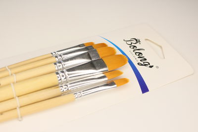 Set x6 Pinceles Lengua de Gato | BOLONG (madera)
