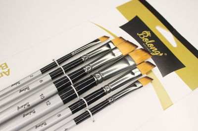 Set x6 Pinceles Angulares | BOLONG (plateados)