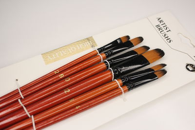 Set x6 Pinceles Lengua de Gato | XINBOWEN (marrones)