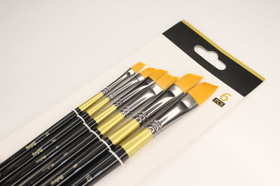 Set x6 Pinceles Angulares | BOLONG (negros)