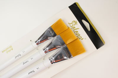 Set x3 Pinceles Chatos Grandes | BOLONG (blancos)