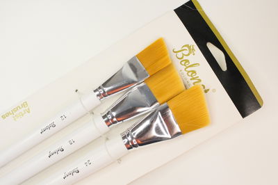 Set x3 Pinceles Angulares Grandes | BOLONG (blancos)