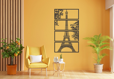 Cuadro Tetráptico Torre Eiffel