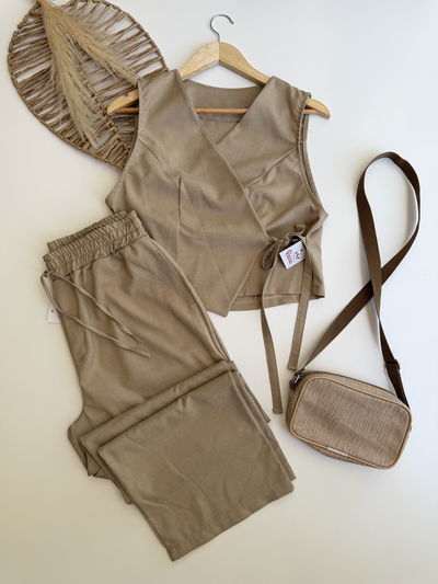 Conjunto de lino elastizado 