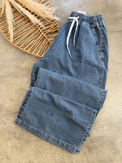 Palazo de jeans fino