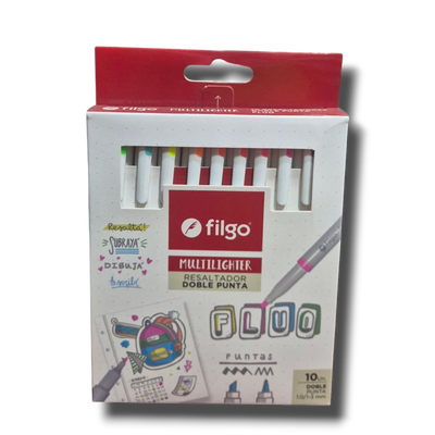 Resaltadores Filgo Multilighter Doble Punta  x10 unidades