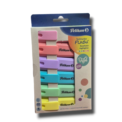 Resaltadores Pelikan Flash Pastel x6 unidades: ¡Nuevos Colores Suaves!