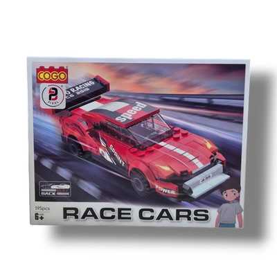 Set de Construcción Auto de Carreras Rojo Cogo Racing 195 Piezas +6 Años