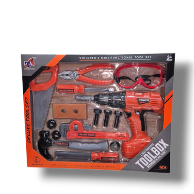 Caja de Herramientas Multifuncional para Niños Deluxe Tool Set – ¡Pequeños Constructores!