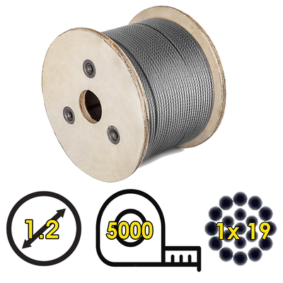 Cable de Acero 1.2mm 1x19 – Bobina 5000 metros