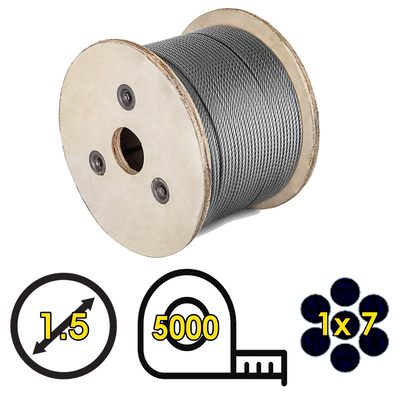 Cable de Acero 1.5mm 1x7 – Bobina 5000 metros