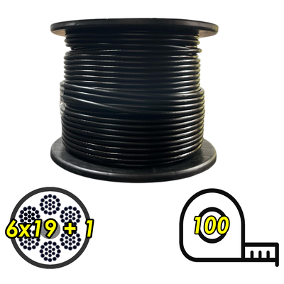 Cable Acero 6mm Forrado Para Maquinas Gimnasio Gym X 100mts