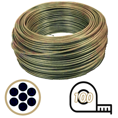 Rollo Cable Acero Forrado en Pvc 3mm 100Mts