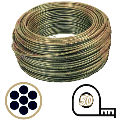 Rollo Cable Acero Forrado en Pvc 3mm 50Mts