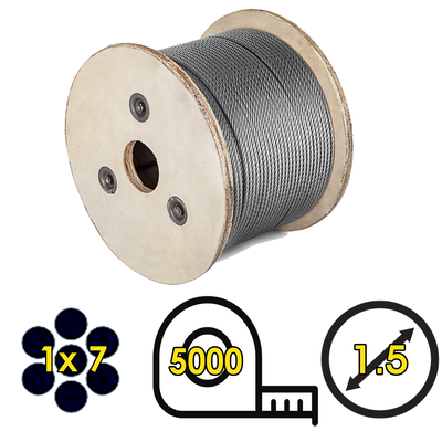 Cable de Acero 1.5mm 1x7 – Bobina 5000 metros
