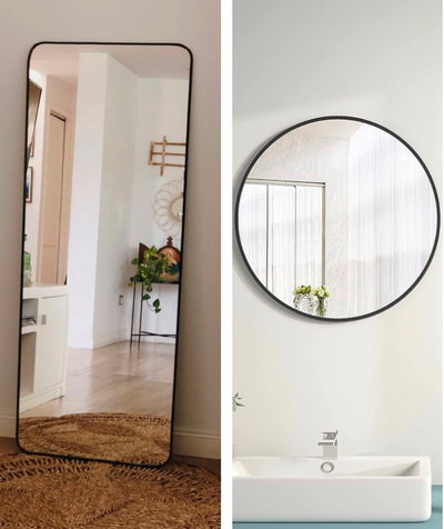 Combo espejo rectangular y circular
