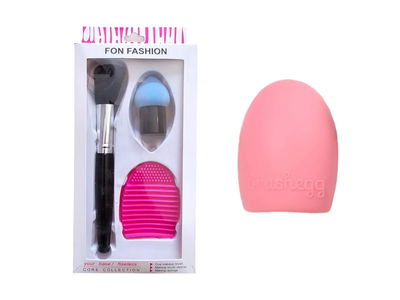Set de brocha 3 en 1: Incluye 1 brocha de maquillaje limpia brocha Mini Brush
