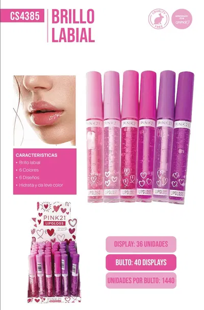 Pink 21 Lip Gloss Brillo