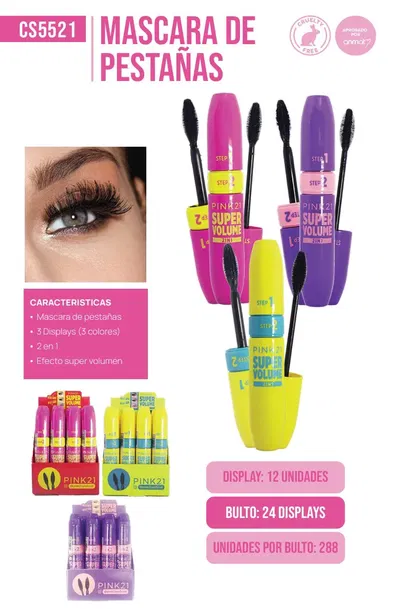 Pink 21 Mascara Super Volume 2 en 1