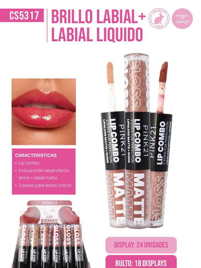 Pink 21 Combo Lip Gloss + Lip Matte