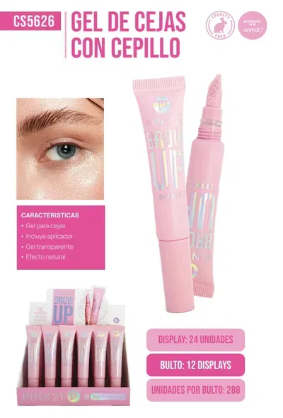 Pink 21 Gel Para Cejas Con Cepillo