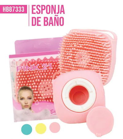 cepillo para baño con recipiente para jabón o shampoo