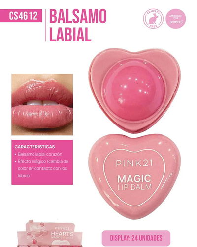 HEART LIP BALM PINK 21