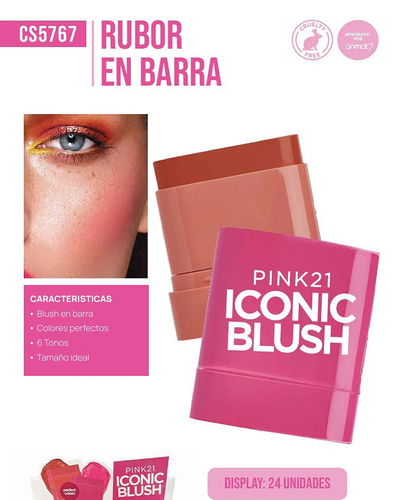 rubor en barra icónic Pink 21