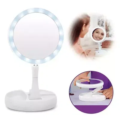 espejo plegable con luces LED