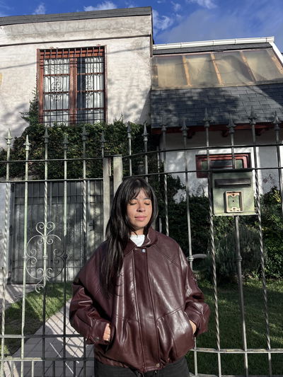 BOMBER ECOCUERO BORDEU 