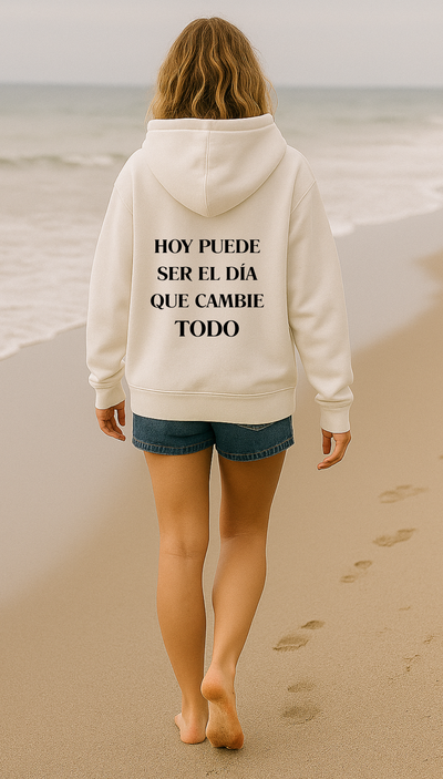 Buzo Blanco – Oversize con frases emocionales