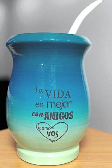 MateArte AMISTAD 12  - Verde azulado con verde claro