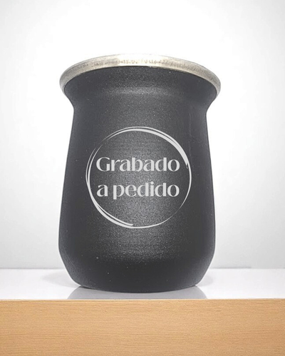Mate de ACERO grabado láser
