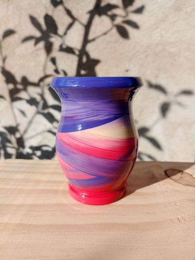 Mate MateArte clásico vitrificado - violeta con magenta