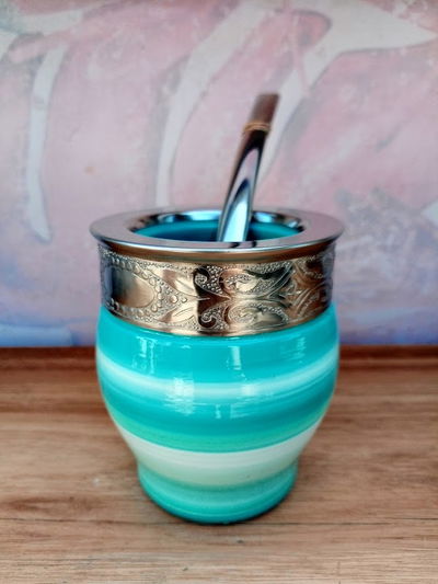 MateArte IMPERIAL vitrificado - verde agua turquesa rayado