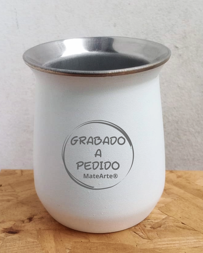 Mate de Acero termico - Blanco