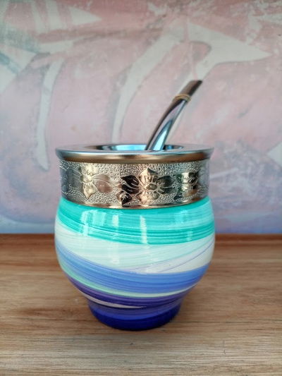 MateArte IMPERIAL vitrificado - verde agua/blanco/violeta