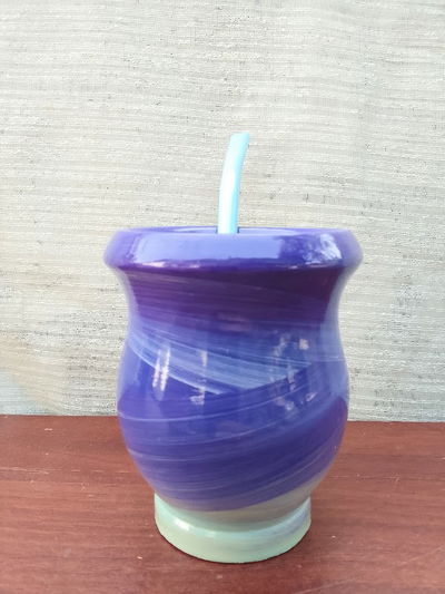 Mate MateArte clásico vitrificado - violeta con magenta
