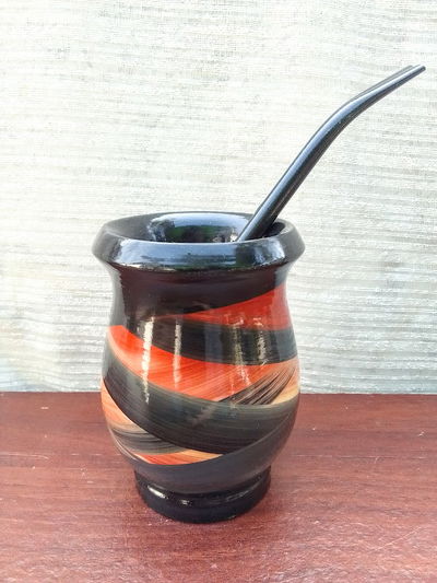 Mate MateArte clásico vitrificado - negro con marron