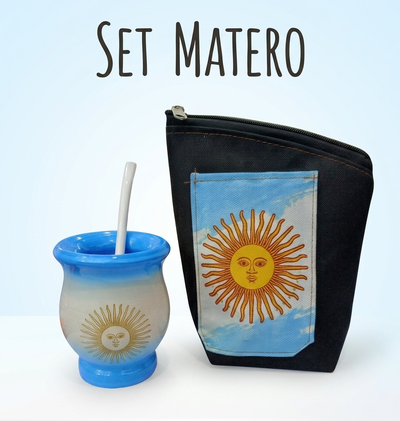 Set de mate y yerbera ARGENTINA