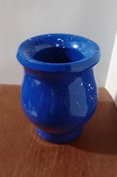 Mate mateArte vitrificado - salpicado Azul