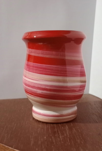 Mate mateArte vitrificado - Clasico Rojo tirabuzon cobre