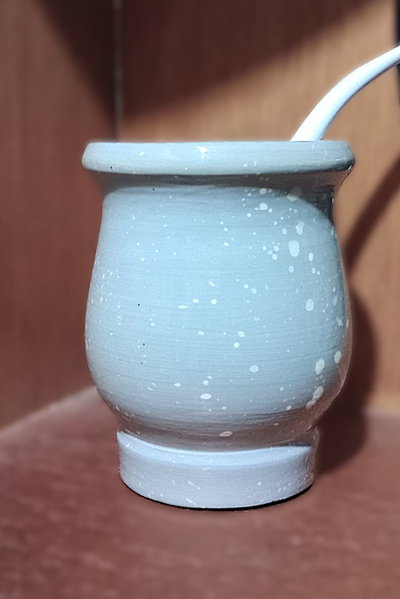 Mate mateArte vitrificado - salpicado Gris