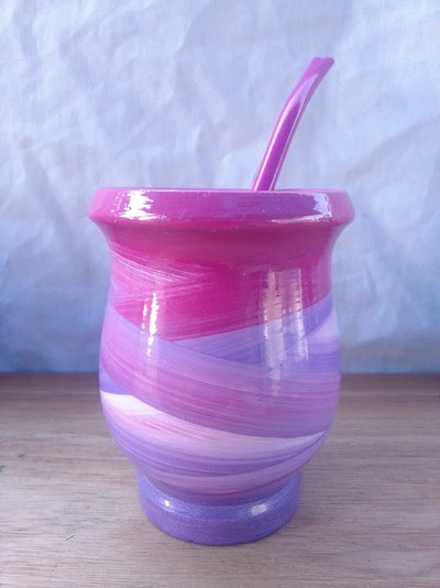 Mate MateArte Clásico - Magenta blanco lila